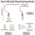 thumbnail image 6 of 1Box 50Pcs 304 Stainless Steel Earring Hooks Ear Wire French Hooks with Coil with 50Pcs Open Jump Rings & 50Pcs Plastic Ear Nuts Real 18K Gold Plated 21mm Hole: 2mm Pin: 0.8mm, 6 of 6