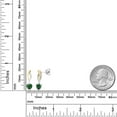 thumbnail image 2 of Gem Stone King 925 Silver and 10K Yellow Gold Green Nano Emerald Dangle Earrings for Women (1.00 Cttw, Gemstone May Birthstone, Heart Shape 5MM), 2 of 3