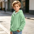 thumbnail image 4 of Abcomgle Hoodies for Boys Long Sleeve Quarter Zip Toddler Sweatshirt Waffle Knit Hooded Casual Pullover, 4 of 8