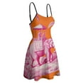 thumbnail image 4 of Pink Elephant Orange Tropical Scene Sleeveless Dresses Slip Dress Women's Dresses Dresses For Womens, 4 of 6