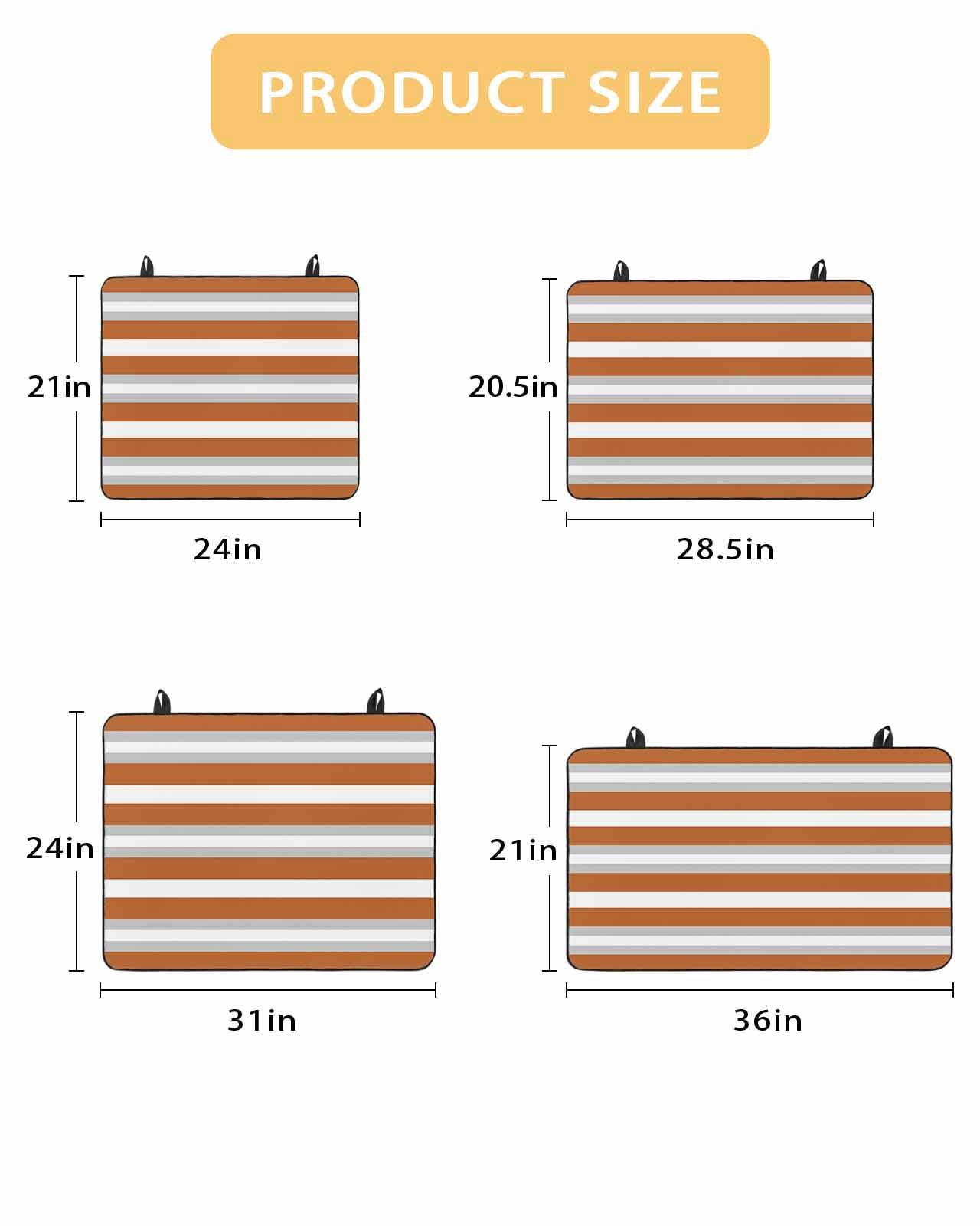 nqOlkjepod Large Induction Cooktop Protector Mat 24"x21", Burnt Orange Grey Stripe Stove Top Covers for Electric Stove, Minimalist Farmhouse Striped Stove Burner Cover Mats, Glass Top Stove Cover