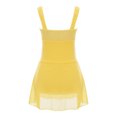 thumbnail image 2 of YONGHS Girls Kids Sleeveless Ballet Leotard Tutu Mesh Skirts Ballerina Team Competition Dancewear Yellow 3-4, 2 of 7