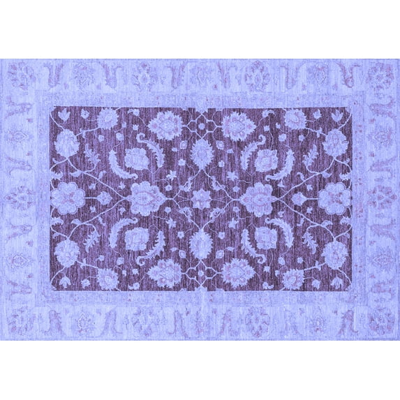 Ahgly Company Machine Washable Indoor Rectangle Abstract Blue Modern Area Rugs, 7' x 9'