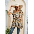 thumbnail image 5 of ENMAIN Tunic Tops for Women Plus Size Short Sleeve Tunics Loose Fit Dressy Summer Yellow Shirts 2XL, 5 of 8