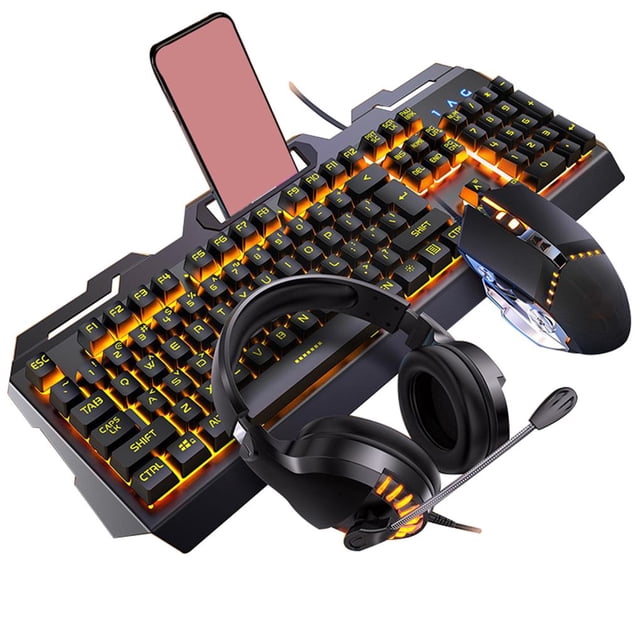 Teclado para juegos Manipulador de ratón para juegos Feel RGB LED Retroiluminado Teclado para juegos USB con cable para juegos PC Teclado para Juegos de teclado y mouse para computadora Numero 5
