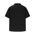 thumbnail image 4 of Hanerdun Men Short Sleeve Shirts Male Linen Tops Casual Button Up Blouse Black L, 4 of 5