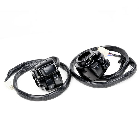 Astra Depot Black Aluminum 1” Motorcycle Handlebar Controls Switches Kit for Harley Softail Sportster