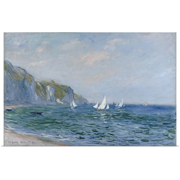 Great BIG Canvas | Rolled Claude Monet Poster Print entitled Cliffs and Sailboats at Pourville