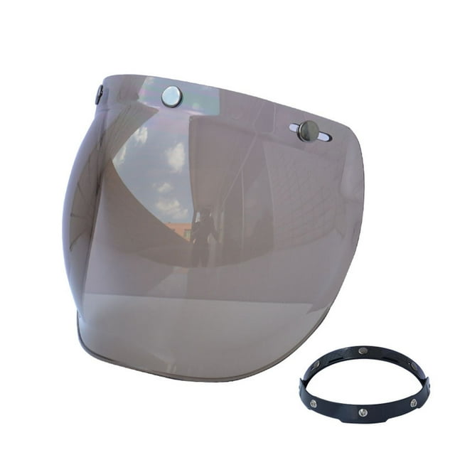 OWSOO Moto - -Scratch Casques Lens Rétro Bulle Visière Vent Shield Lens Universel pour la Norme 3-Snap Casques Ouverts