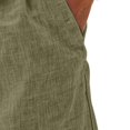 thumbnail image 5 of Hogleaql Men's 5" Linen Shorts Casual Elastic Waist Drawstring Shorts for Lounge Summer Beach Vacation Army Green 3XL, 5 of 9