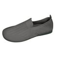 thumbnail image 5 of Knitted Loafers for Women Wide Width Round Toe Breathable Slip on Flat Shoes Comfy Soft Sole Nonslip Walking Shoes Grey Size 9, 5 of 5