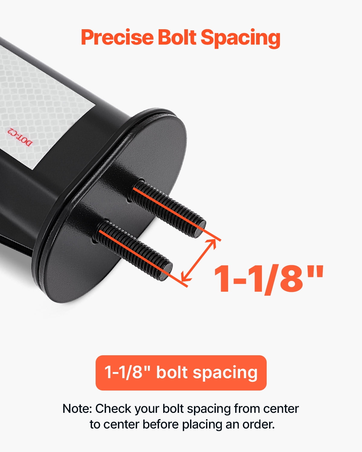 KFFKFF Angled Spring-Loaded Mud Flap Hangers, 1-1/8" Bolt Spacing for Semi Trucks, Heavy-Duty Mud Flap Hanger Set with Reflective Strips, Black