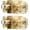 Brushed Gold, variant on Keyed Entry Door Knobs Interior/Exterior 2 Pack, Classic Keyed Bedroom/Bathroom Door Knobs Entrance Lockset, Square Base Doorknobs with Matte Black Finish