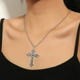 thumbnail image 3 of Gieenan Church Crucifix Necklace Gothic Party Jewelry Pendant Necklace Sweater Chain, 3 of 9