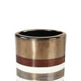 thumbnail image 2 of Cylindrical Shape Ceramic Decorative Vase with Bands, Multicolor- Saltoro Sherpi, 2 of 5