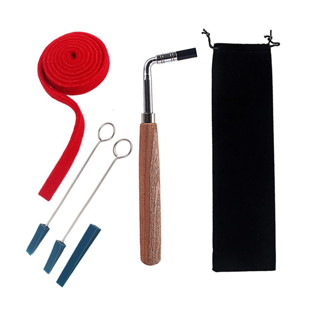 Yihuala 5Pcs Piano Tuner Tools, Piano Tuning Professional Metal Rubber Tuning Mute Including Hammer Mutes for Turn