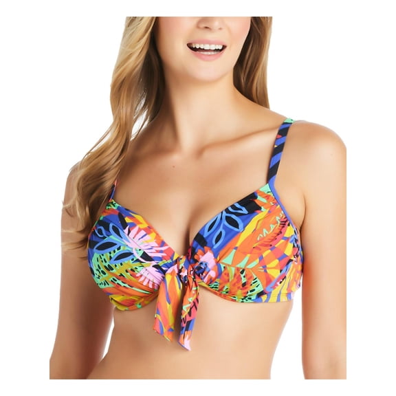 Bleu Rod Beattie Womens Printed Tie-Front Bikini Swim top