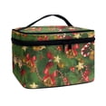 thumbnail image 2 of HELLHERO Portable Makeup Cosmetic Bag Organizer with Brush Slots Portable Portable Cosmetic Bags Travel Make Up Organizer with Slip-in Pockets for Girls, 2 of 6