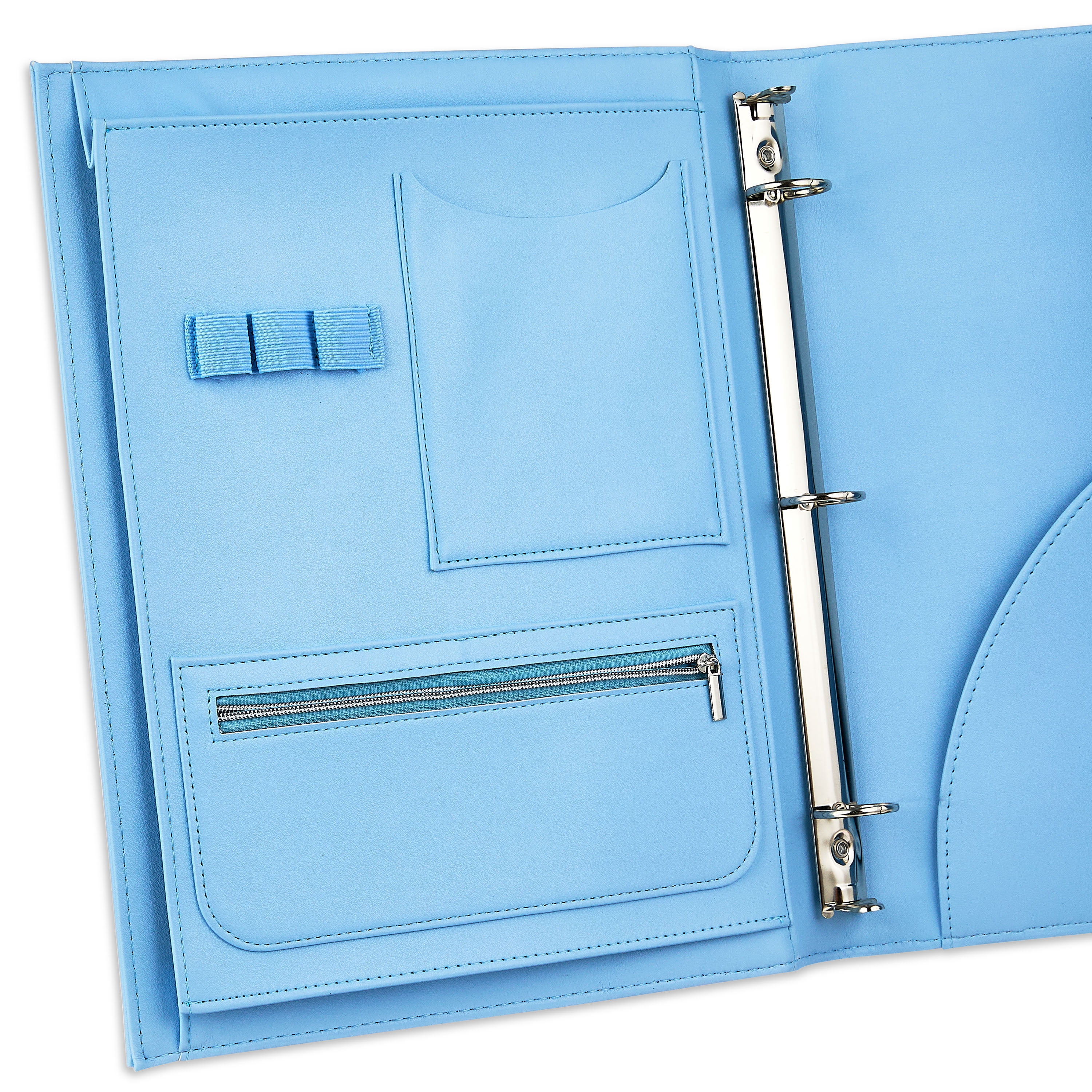 Pen+Gear Scalloped Binderfolio, Sky Blue, 10.75 x 12.6 Inch, Simulated Leather