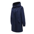 thumbnail image 6 of Skpblutn Women'S Jacket Coats Raincoats Windbreaker Rainwaterproof Lightweight Outdoor Hooded Trench Dark Blue Xl, 6 of 8