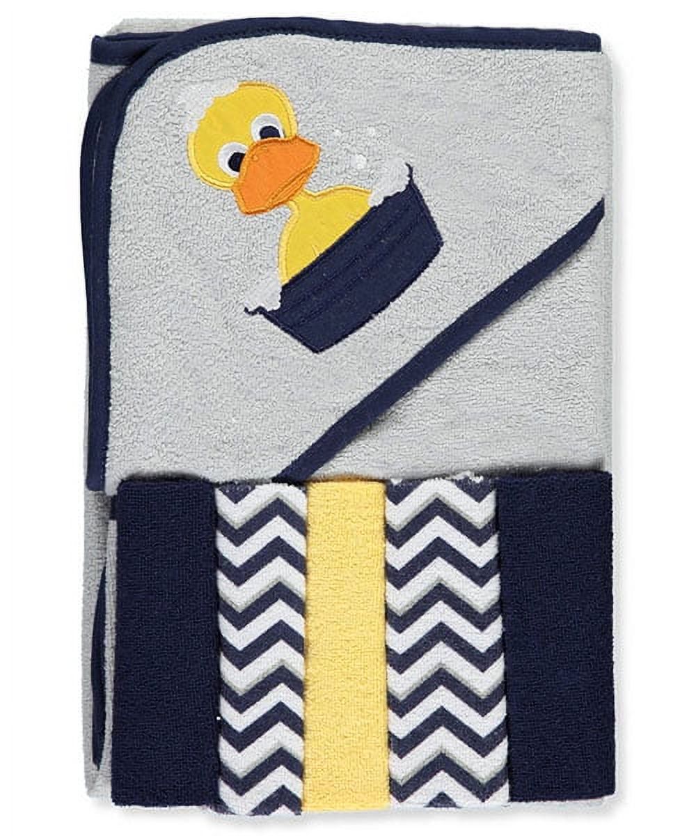 Luvable Friends Hooded Towel with Five Washcloths, Duck photo 2