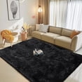 thumbnail image 2 of ZENELESS 9'x12' Black Plush Shaggy Rug,Extra Large Soft Indoor Modern Fluffy Carpet for Stylish Home Decor, 2 of 8