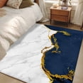 thumbnail image 5 of Navy Blue Gold Marble Washable Area Rugs 3'x5', Abstract Wave Low Pile Throw Living Room Rug Non-Slip Sturdy Edge Binding Carpet for Indoor Entryway Bedside Kitchen, 5 of 9