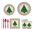 thumbnail image 1 of Billuyoard Juego de 56 servilletas navideñas (para 10 personas), vajilla roja, colores resistentes y duraderos, esenciales, resistentes y Mostrada árbol de navidad verde Para 10 personas, 1 of 6