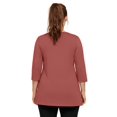 thumbnail image 2 of Ellos Plus Size Stretch Knit V-Neck 3/4 Sleeve Knot Front Tunic, 2 of 6