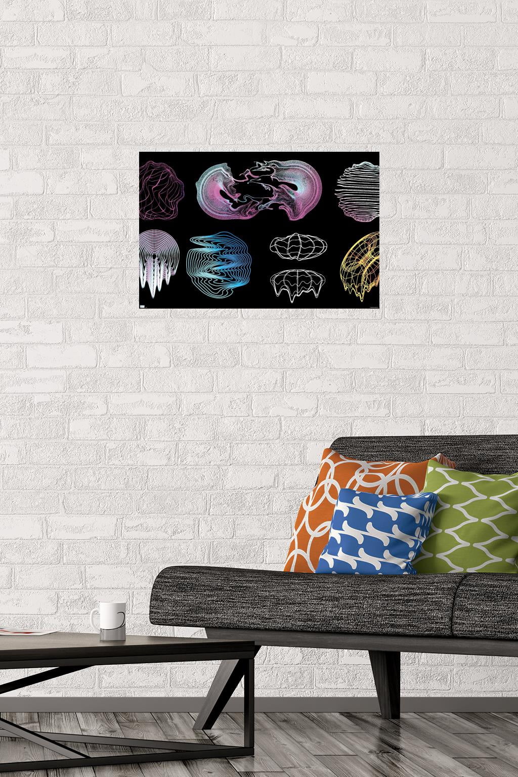 Retrofuturistic Shapes Wall Poster, 14.725" x 22.375"
