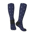 thumbnail image 4 of Balery Anchor Heart Blue Printed Novelty Socks Men's Women's Crew Socks Sports Socks Knee High Socks Cotton Socks Quirky and Cool Socks, 4 of 9