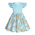 thumbnail image 6 of SELONE Easter Dress Girls Ruffle Short Sleeve Dresses Crew Neck Midi Sundress Easter Egg Bunny Sweet Beach Outfits 3-14Y, 6 of 6