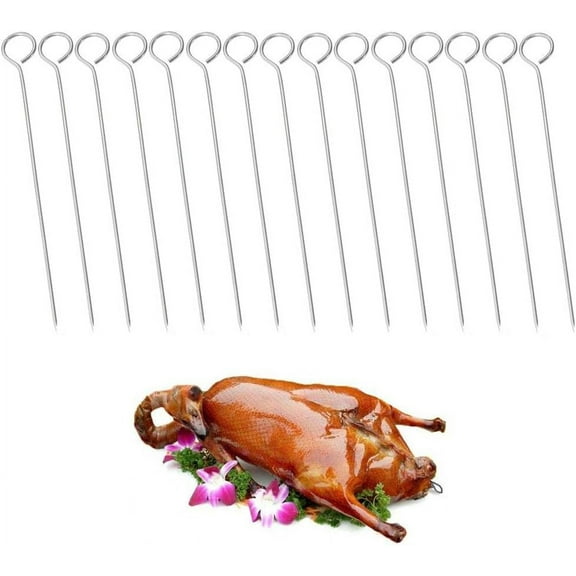 6-inch Stainless Steel Turkey Lacers - Needles and Skewers for Trussing Turkey and Poultry (15Pack)