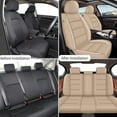 thumbnail image 4 of LAONNVIR Car Seat Covers Full Set Fit for Ford Ranger 2019-2024 Waterproof Leather Seat Protector with Airbag Compatible Automotive 5 Seat Cushions Cover (Beige), 4 of 5