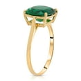 thumbnail image 3 of Galaxy Gold 3.10 ctw Carats 14K Solid Yellow Gold Cushion Emerald Solitaire Ring with Genuine Vibrant Emerald Brilliant Cut Anniversary Engagement Promise Valentines for Her Him Unisex Ring (9), 3 of 3