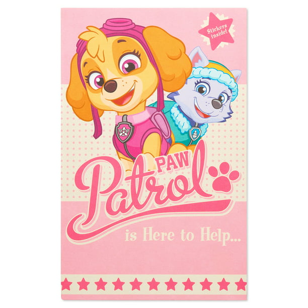 American Greetings Paw Patrol Birthday Card for Girl with Stickers Walmart.com