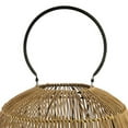 thumbnail image 3 of Saltoro Sherpi Metal and Rattan Lantern with Glass Hurricane, Brown and Black, 3 of 5