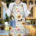 thumbnail image 6 of White Sunflower Colorful Flower Pattern Apron-Garden Aprons for Women with Pockets-Cotton Linen Waterproof Kitchen Cooking Gardening Aprons Adjustable for Kitchen,Cooking,BBQ and Salon 33x27 Inch, 6 of 7