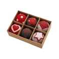 thumbnail image 2 of 6 adornos de bolas de Navidad colgantes para colección de celebraciones, adornos de bolas de fieltro, suministros para fiestas, para puertas, ventanas Corazón, 2 of 8