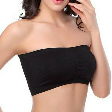 

Women Strapless Bra Bandeau Tube Removable Padded Stretchy Seamless Bra