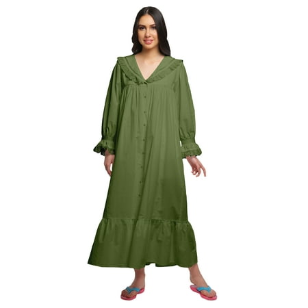 

Moomaya Women s Short Sleeve Nightdress For Ladies Solid Cotton Nightwear