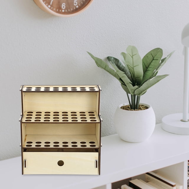 Luxshiny 1Set Microcentrifuge Tube Rack Storage Rack Natural Wood for Professional Artists Back to School