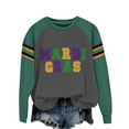thumbnail image 2 of Ploknplq Mardi Gras Party Decor,Womens Hoodies Pullover,Mardi Gras Shirt Purple Gold Green Women's Print Hoodless Sweatshirt,Mardi Gras Party Favors,Hoodies for Women Z Gray L, 2 of 4