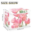 thumbnail image 3 of Foldable Fabric Storage Bin With Handle Collapsible Basket Box Storage With Lid Organizer Tulips in Full Bloom, 3 of 7