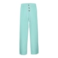 thumbnail image 6 of Men's Waffle Weave Casual Pants Baggy Color Block Multi Pocket Wide Leg Pants Mint Green L, 6 of 7