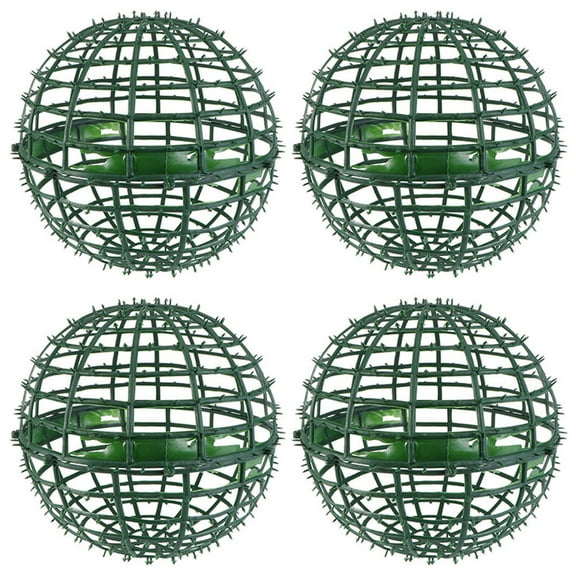KAKOWELY 4Pcs Flower Arrangement Cage Grass Ball Shape Gardening Art Decorative Storage For Courtyard Party