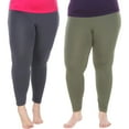 thumbnail image 1 of White Mark Women's 2-Pack Soft Stretchable Leggings, 1 of 2