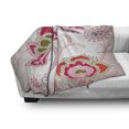 thumbnail image 3 of Phoenix Soft Flannel Fleece Throw Blanket, Middle Eastern Egyptian Myth Bird in Blooms, Cozy Plush for Indoor and Outdoor Use, 50" x 60", Olive Green Magenta Red, by Ambesonne, 3 of 6