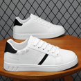 thumbnail image 3 of Men's Low-Top Skate Sneakers - Upper & PVC Sole Suitable for Campus, Travel, Gym - Minimalist Round Toe Lace-Up Shoes, Cushioned Comfortable Sole for Skateboarding,, Casual Attire - All- Versatile, 3 of 6