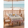 thumbnail image 2 of 60x84 Inch Outdoor Tablecloth with Umbrella Hole Zipper Rectangle Western Rectangular Tablecloths Outside Waterproof Texas Star Farmhouse Red Plaid Brown Country Patio Table Cover for Picnic Party, 2 of 8